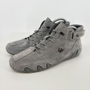 DBECK Waterproof Hiking Shoe Unisex Mens 6.5 Womens 8 Grey Suede Gorpcore Trail